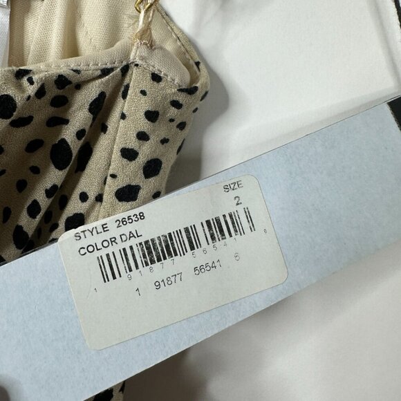 NWT Ieena for Mac Duggal Animal Print One Shoulder Dress 2 Dalmatian #8113 - Picture 6 of 7